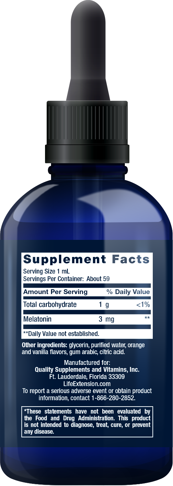 Life Extension Fast-Acting Liquid Melatonin (2 Floz) Citrus Vanilla