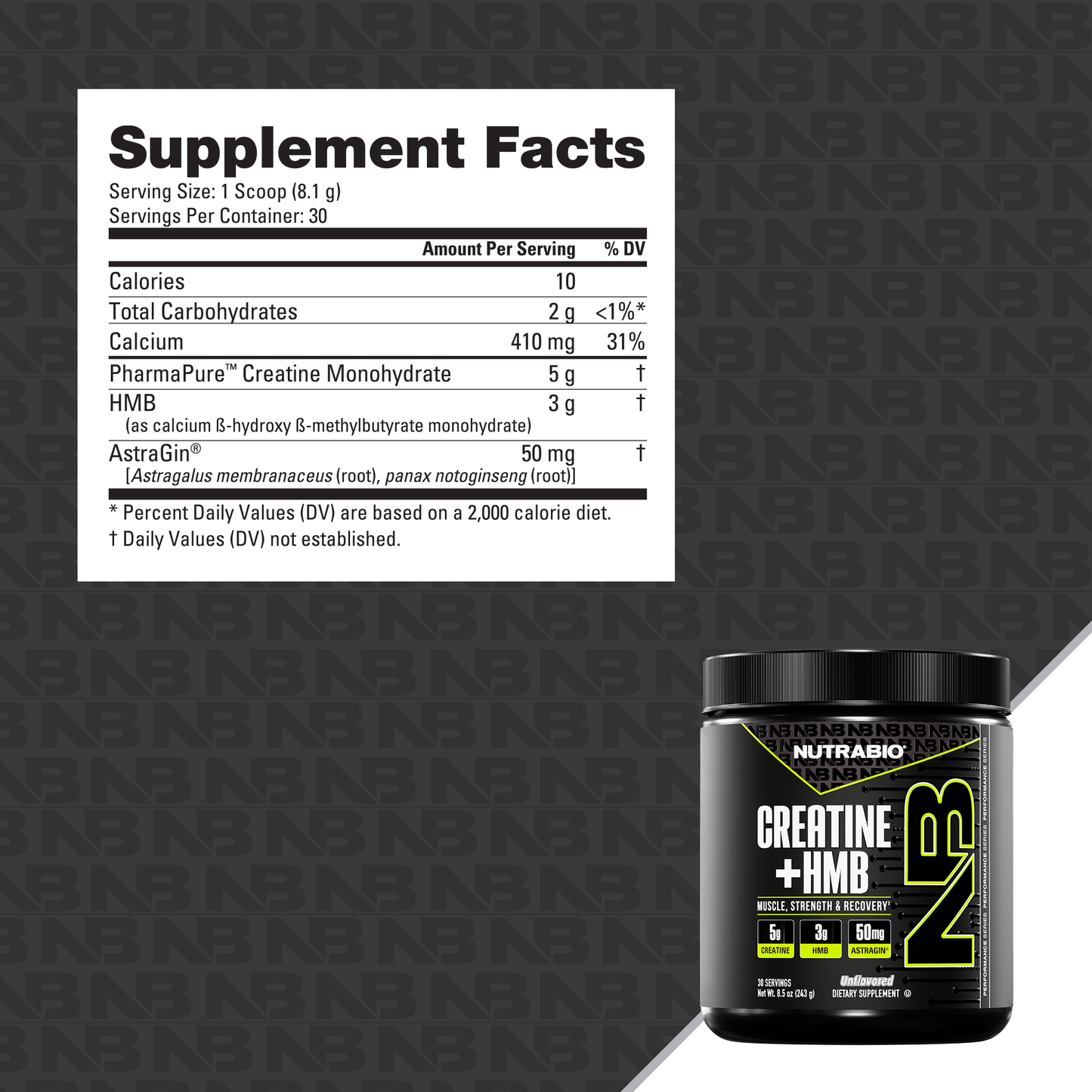Nutrabio Creatine + HMB 30Servings