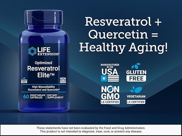 Life Extension Optimized Resveratrol Elite supplement for healthy aging.