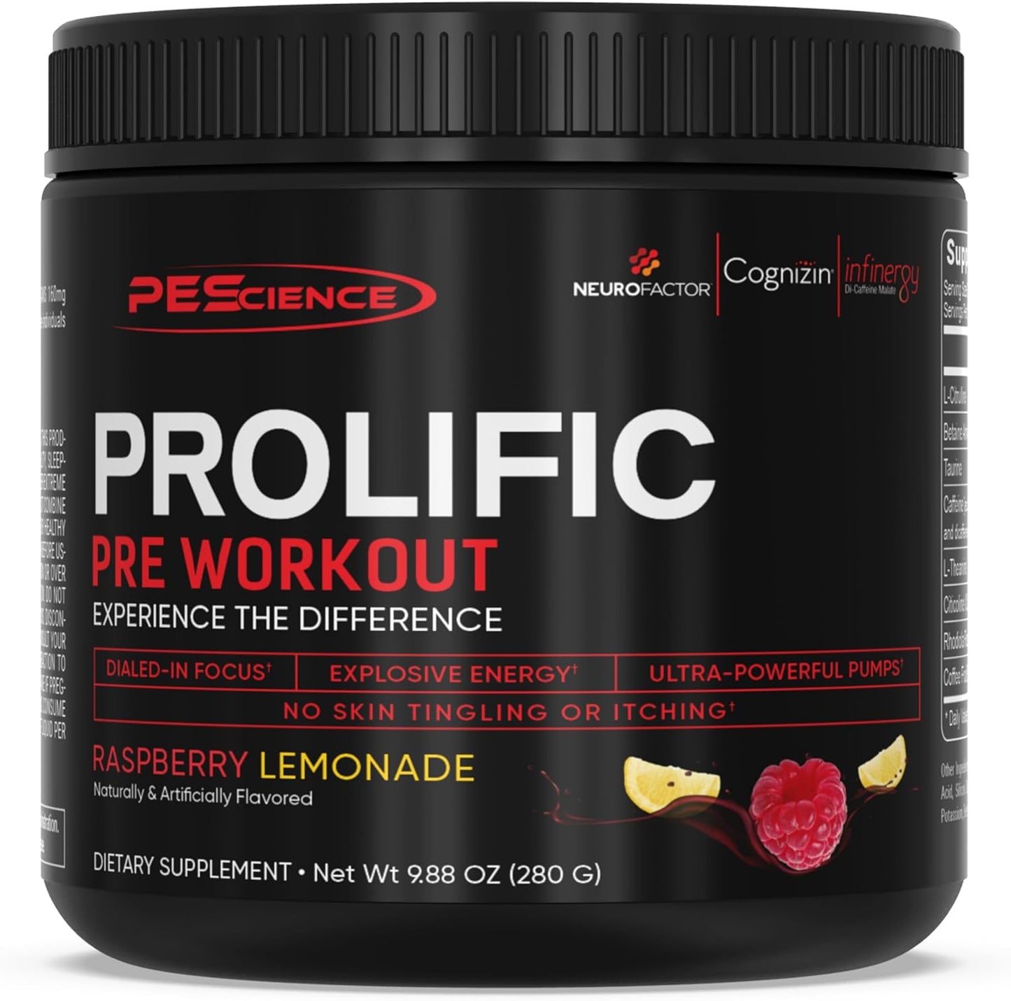 PEScience Prolific Pre Workout Raspberry Lemonade