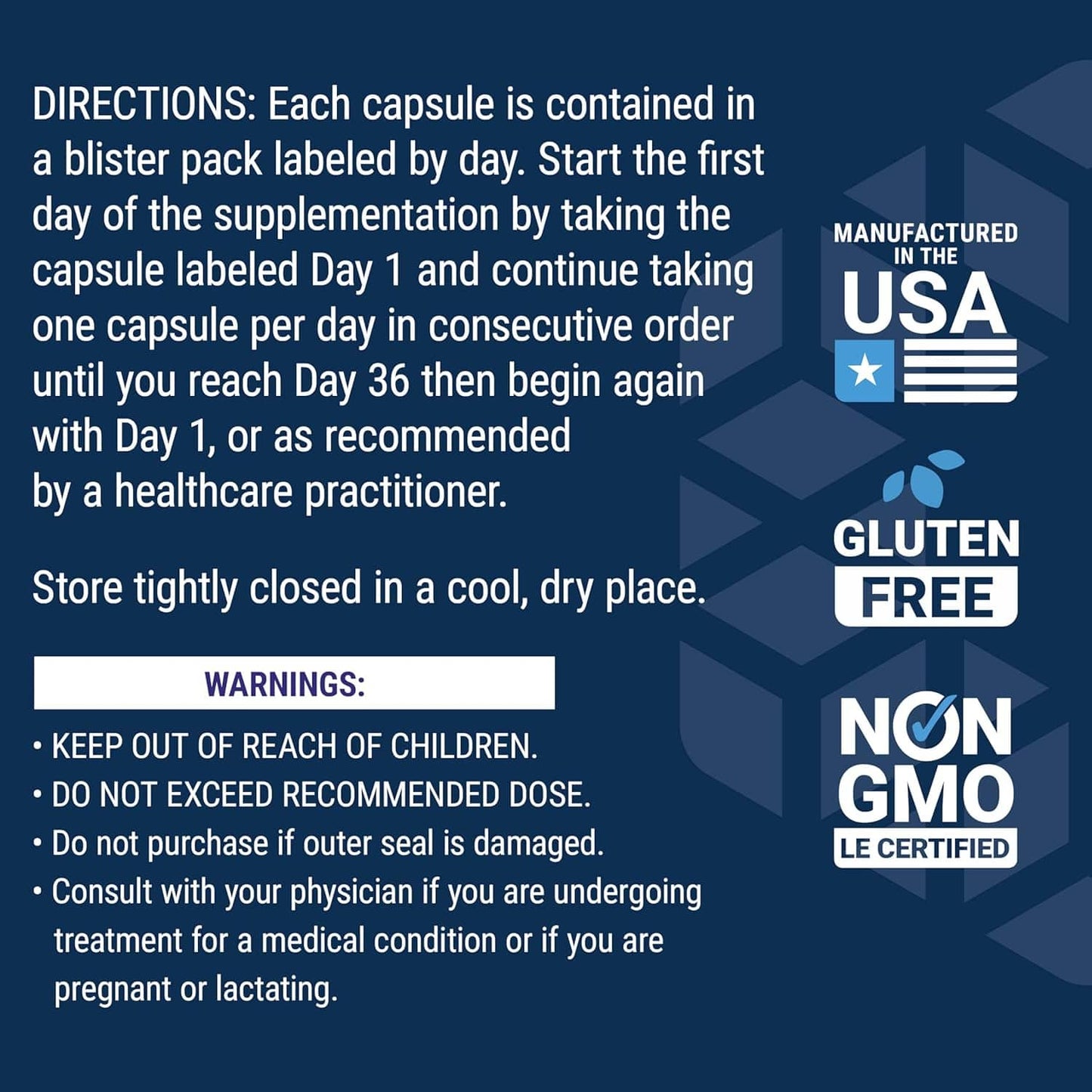 Supplement facts and warnings