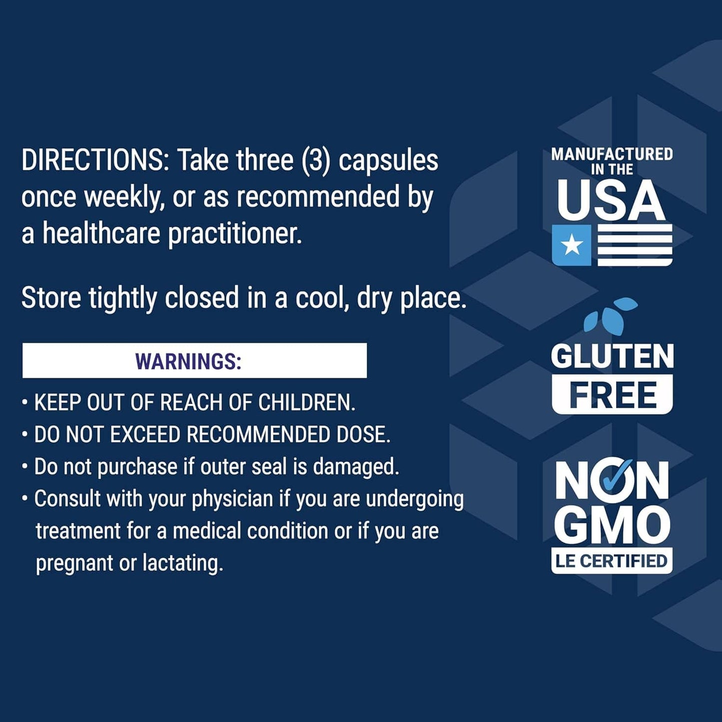 Supplement directions and warnings