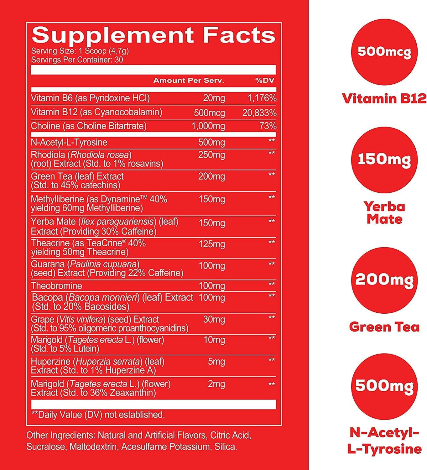Supplement Facts 81phxVMwOHL - Vitamin & N-Acetyl-L-Tyrosine