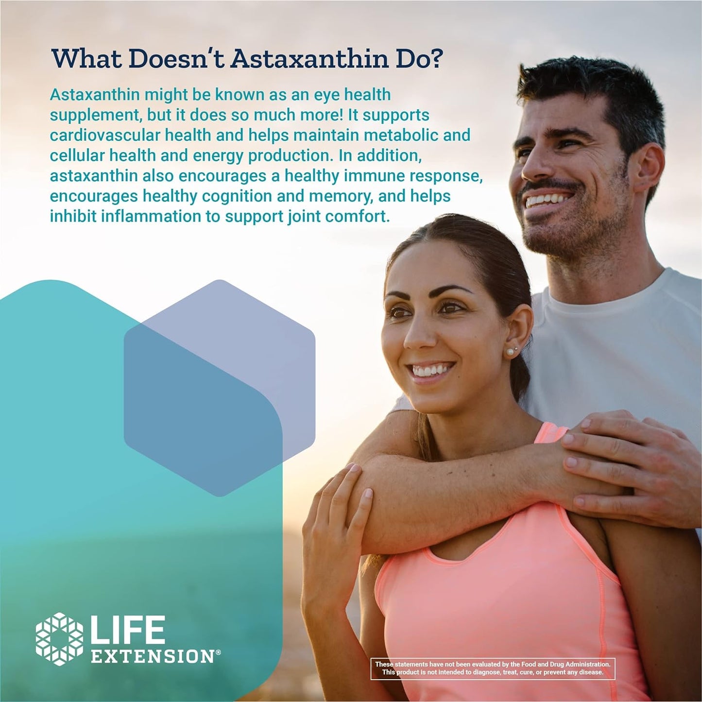 Life Extension Astaxanthin benefits couple, cardiovascular health