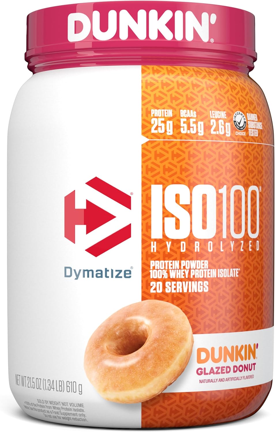 Dymatize ISO 100 Dunkin' Glazed Donut Protein Powder