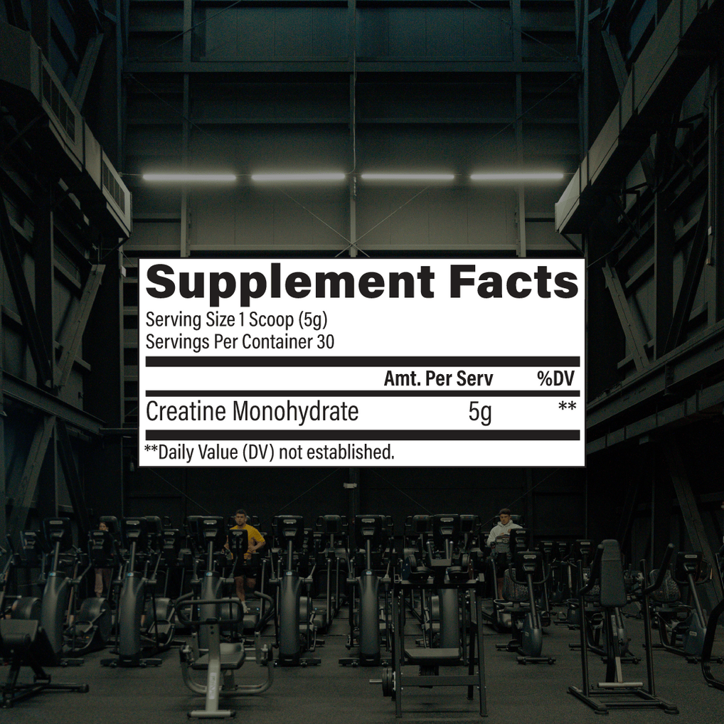 Creatine Monohydrate 30 Servings Supplement Facts