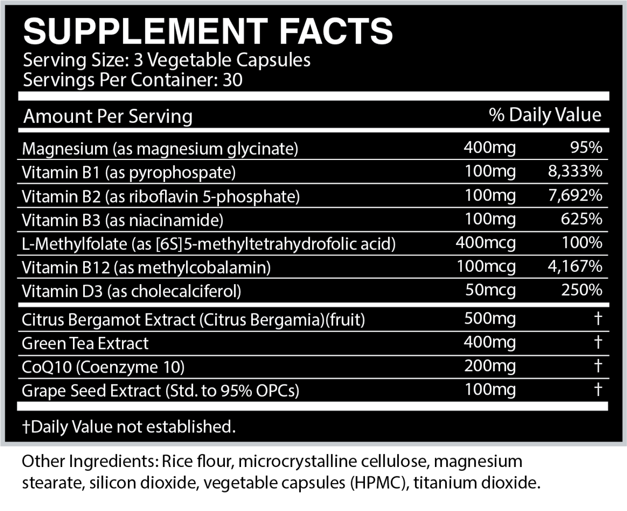 Centurion Wellness Heart Supplement Facts