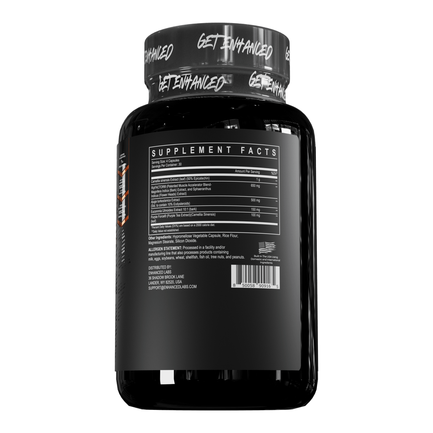 Enhanced MusclePro supplement facts label