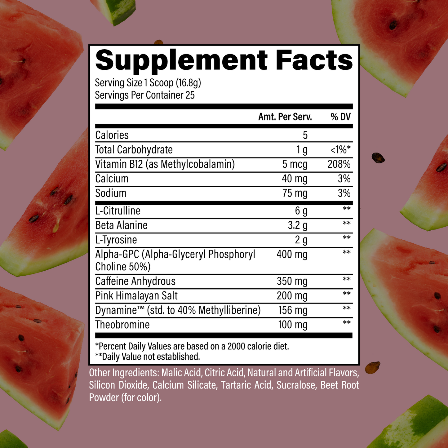 Essential Charged Sour Watermelon SFP Supplement Facts