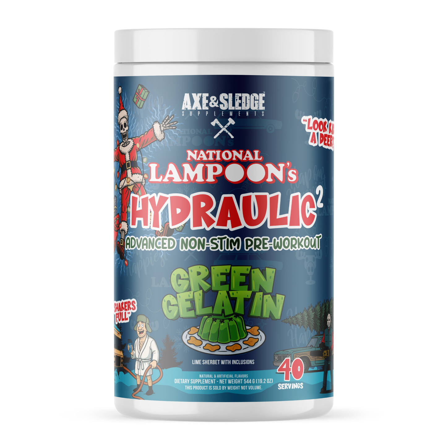 Axe & Sledge Hydraulic Green Gelatin pre-workout tub