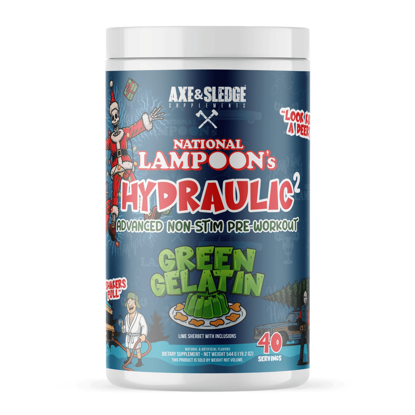 Axe & Sledge Hydraulic Green Gelatin pre-workout tub