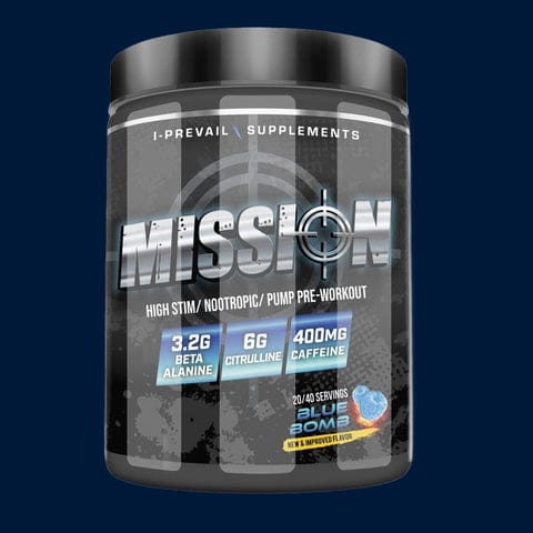 Mission Blue Bomb pre-workout supplement