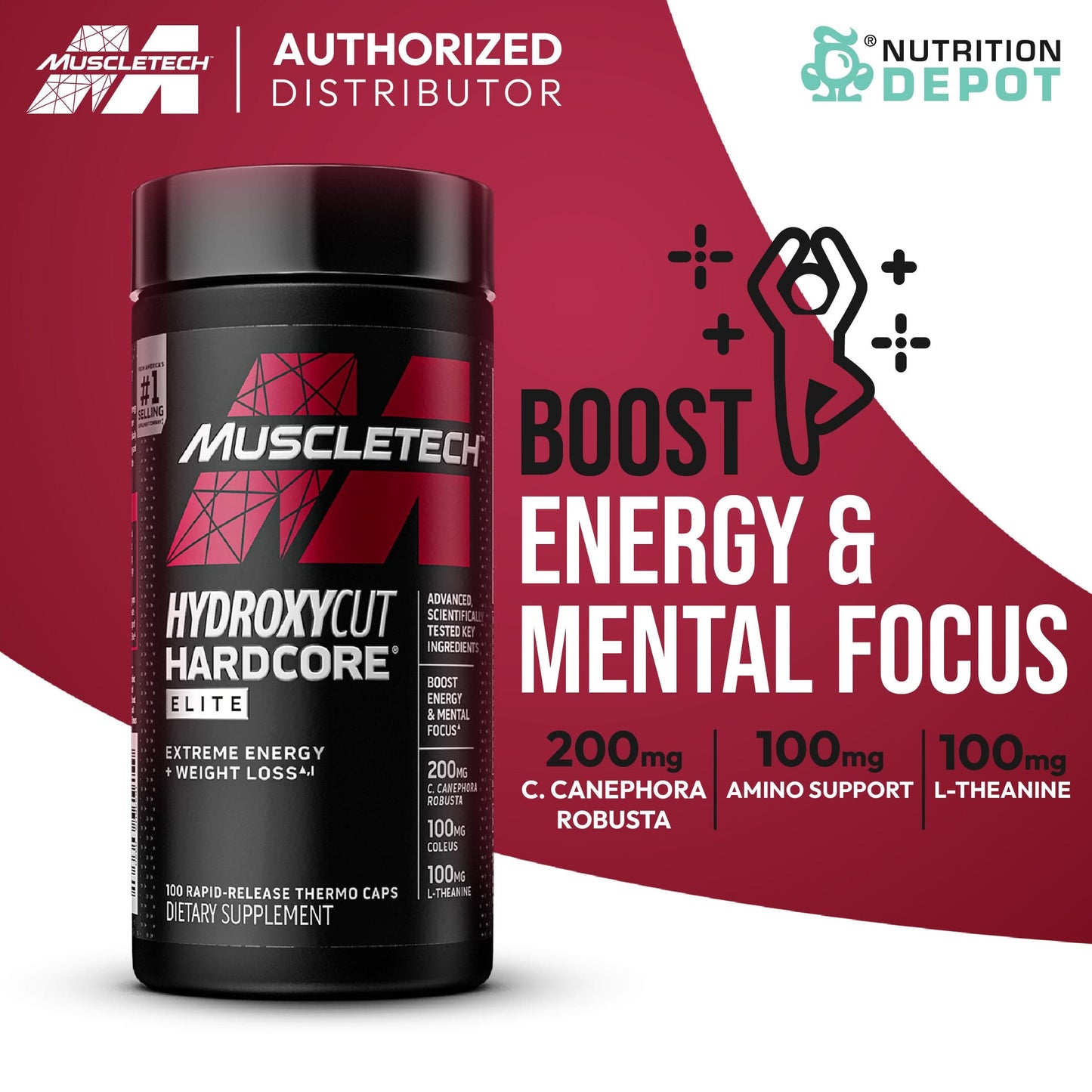 Muscletech Hydroxycut Hardcore Elite & Platinum Multi-Vitamin for Energy & Focus