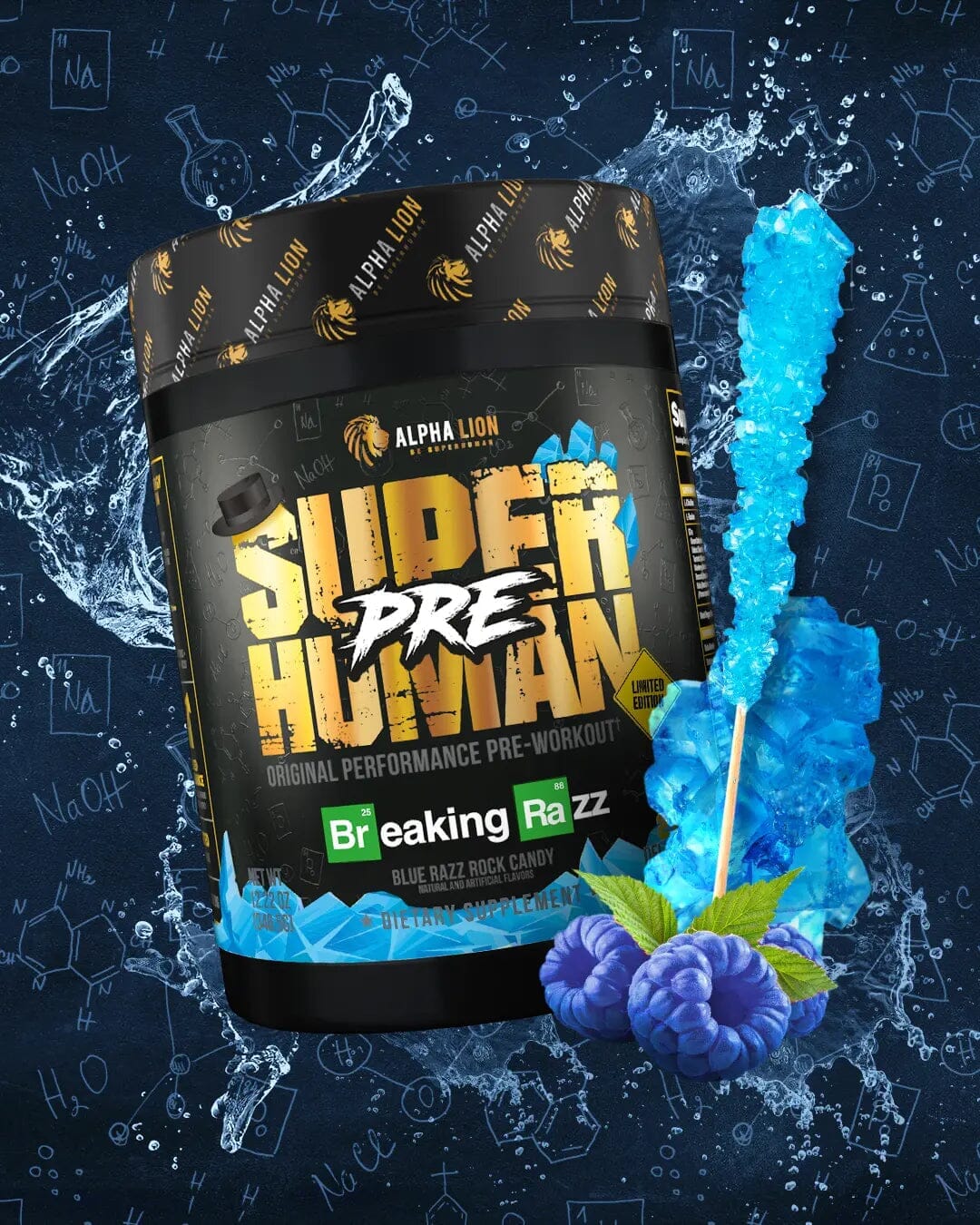 Alpha Lion Super Human pre-workout Breaking Razz flavor