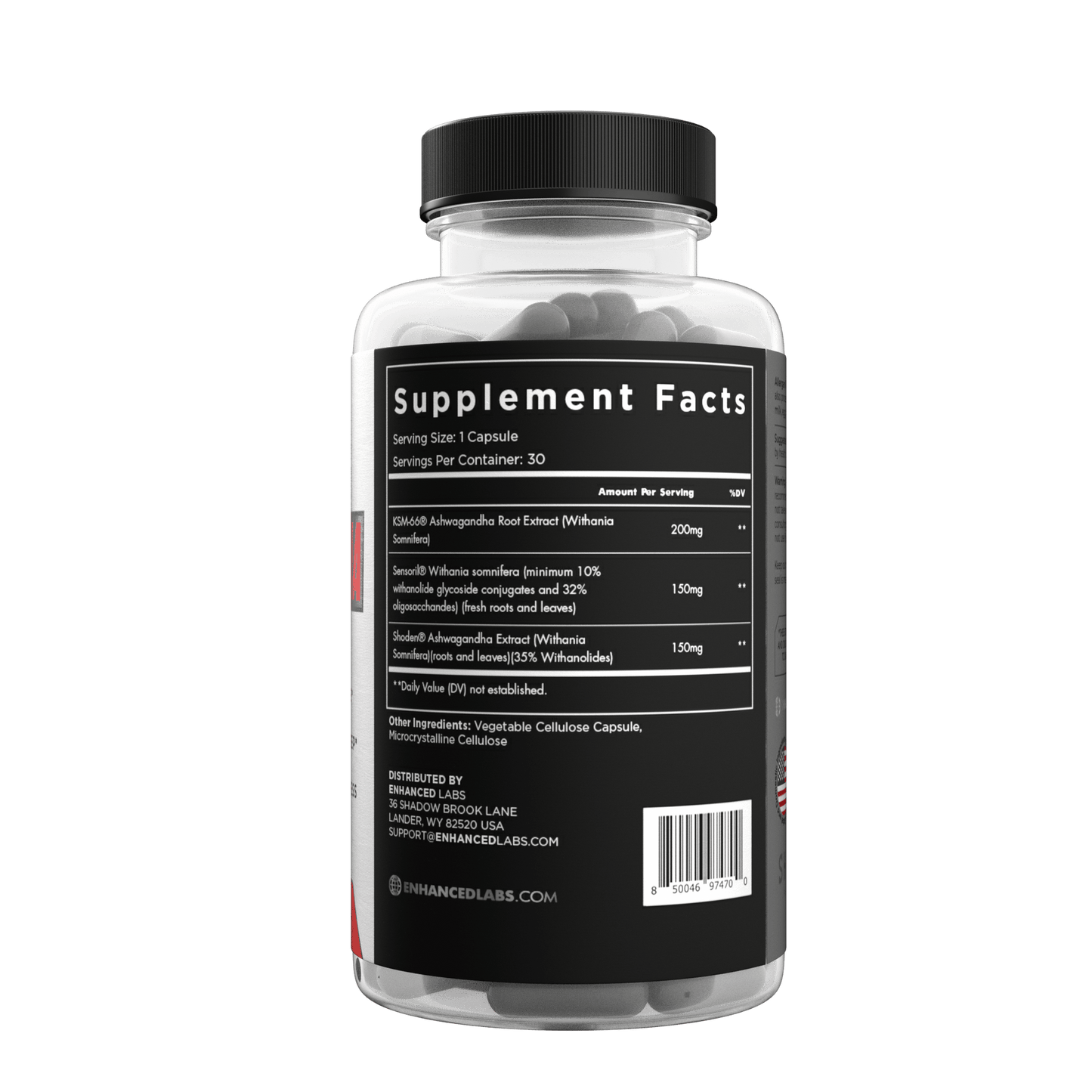 Supplement Facts label on supplement bottle