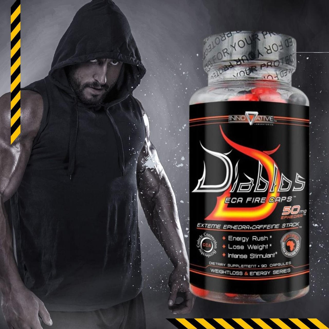 SKULLF8CK Diablos ECA Fire Caps for weight loss and energy