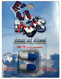 Man of Steel male enhancement pills, screenshot from April 12, 2020.