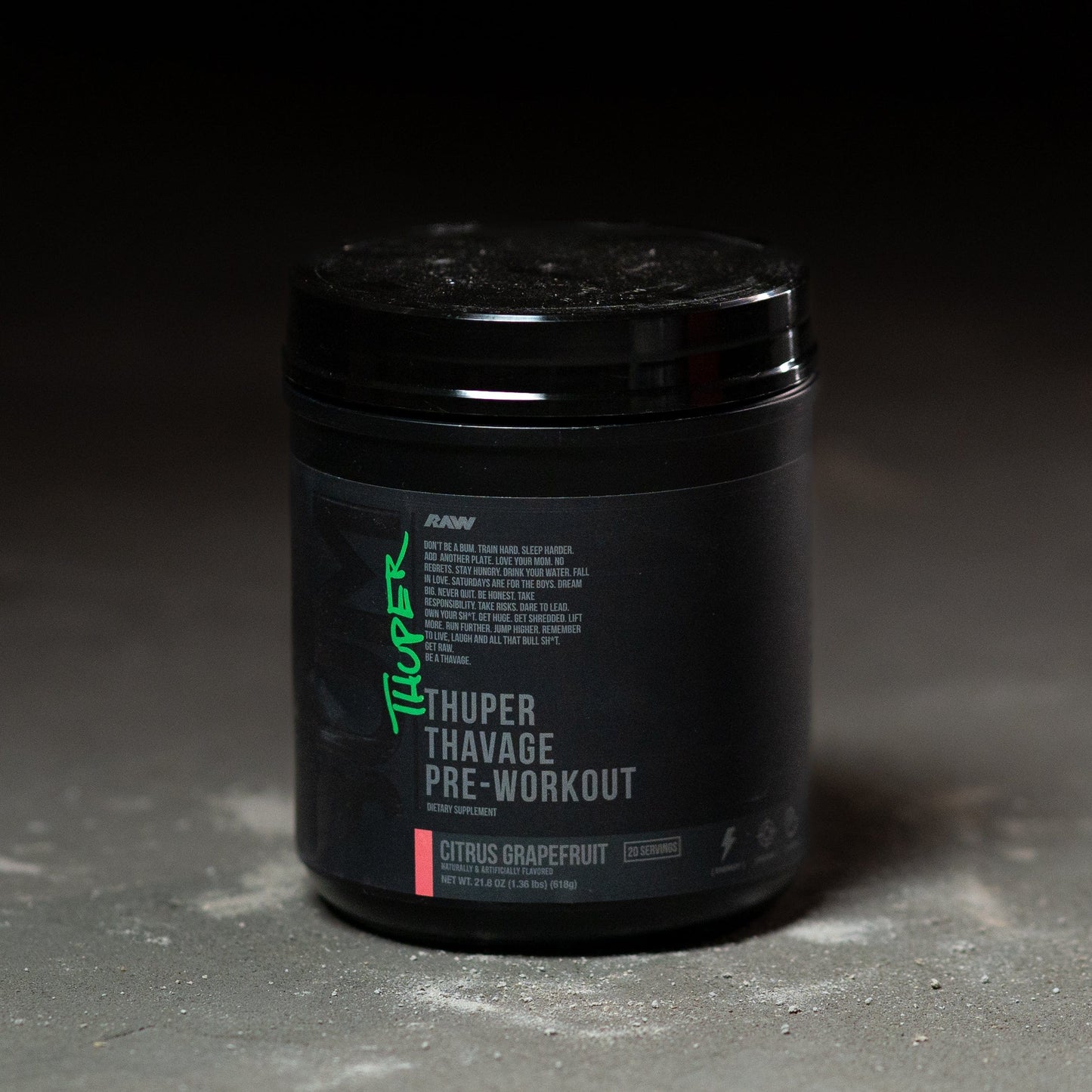 THUPER THAVAGE pre-workout citrus grapefruit supplement