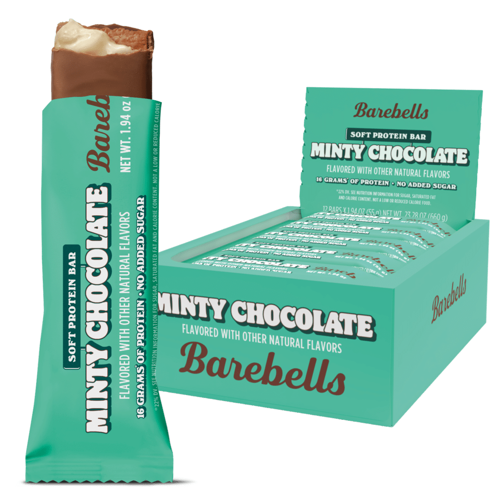 Barebells Minty Chocolate protein bar and box