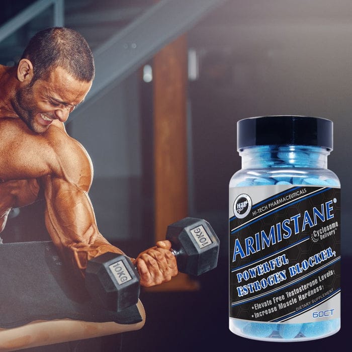 Bodybuilder using Arimistane estrogen blocker pills for muscle gain