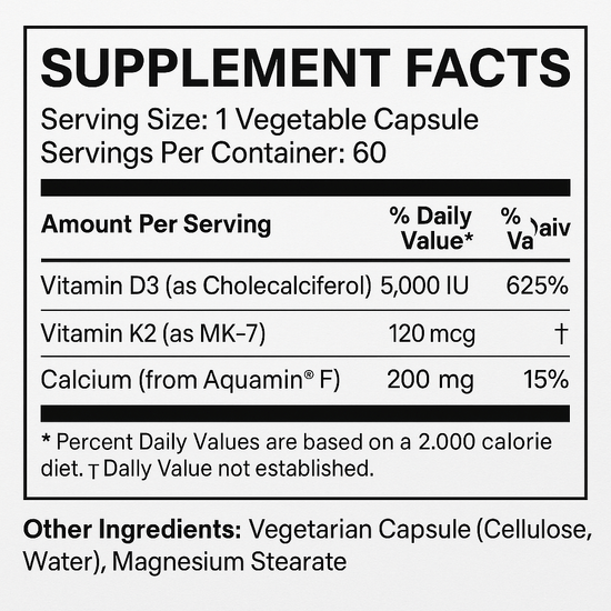 Self Evolve D3 + K2 + Calcium