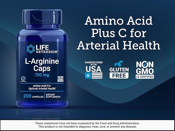Life Extension L-Arginine Caps for Arterial Health