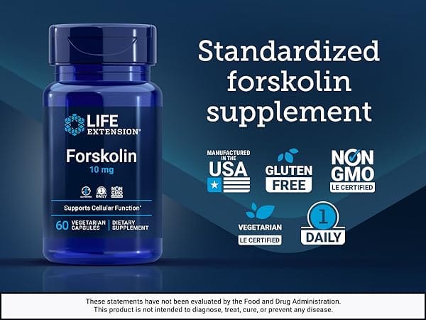 Life Extension Forskolin supplement bottle - 10mg