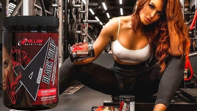 Apollon Nutrition Black Tulip supplement with woman in gym (hq720)
