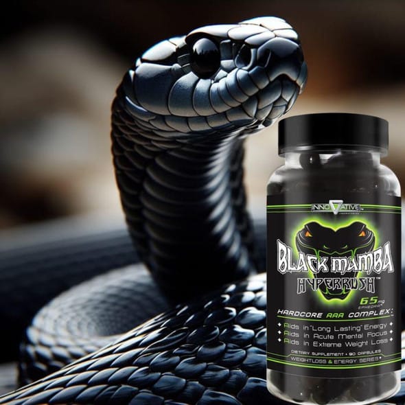 Black Mamba supplement with snake, innovative lifestyle