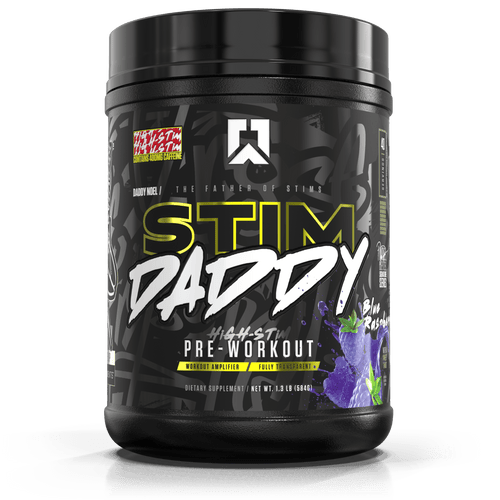 Stim Daddy pre-workout, Blue Raspberry flavor