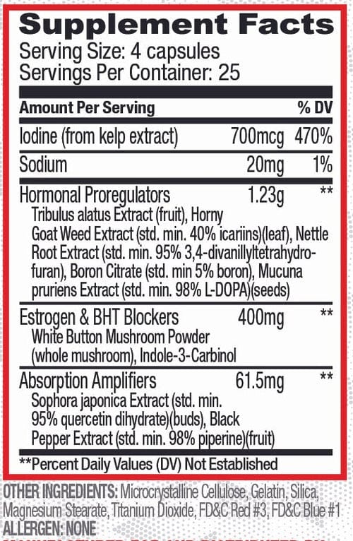 Supplement Facts label showing ingredients