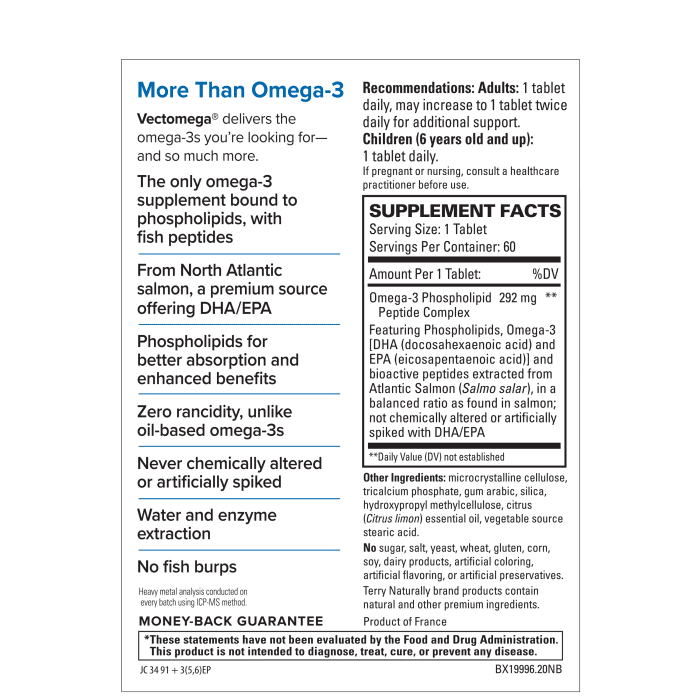 Vectomega Omega-3 supplement facts and benefits
