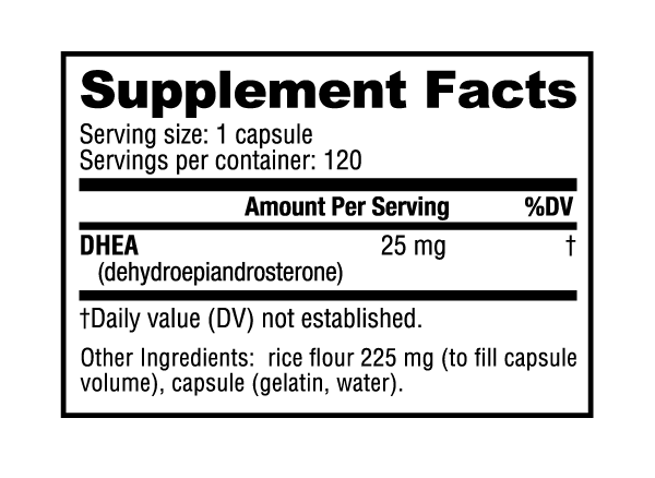 NutraBio DHEA (25 mg)