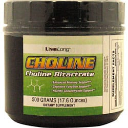 Live Long Nutrition Choline Bitartrate (500g)