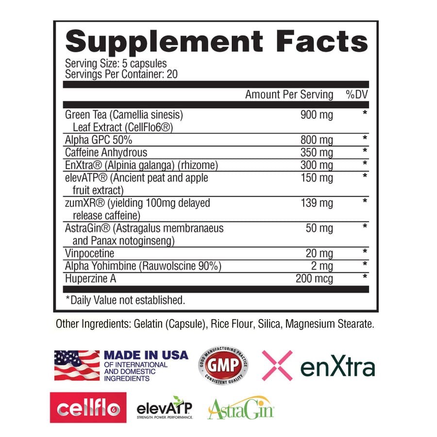 Apollon Nutrition Furiosa Supplement Facts