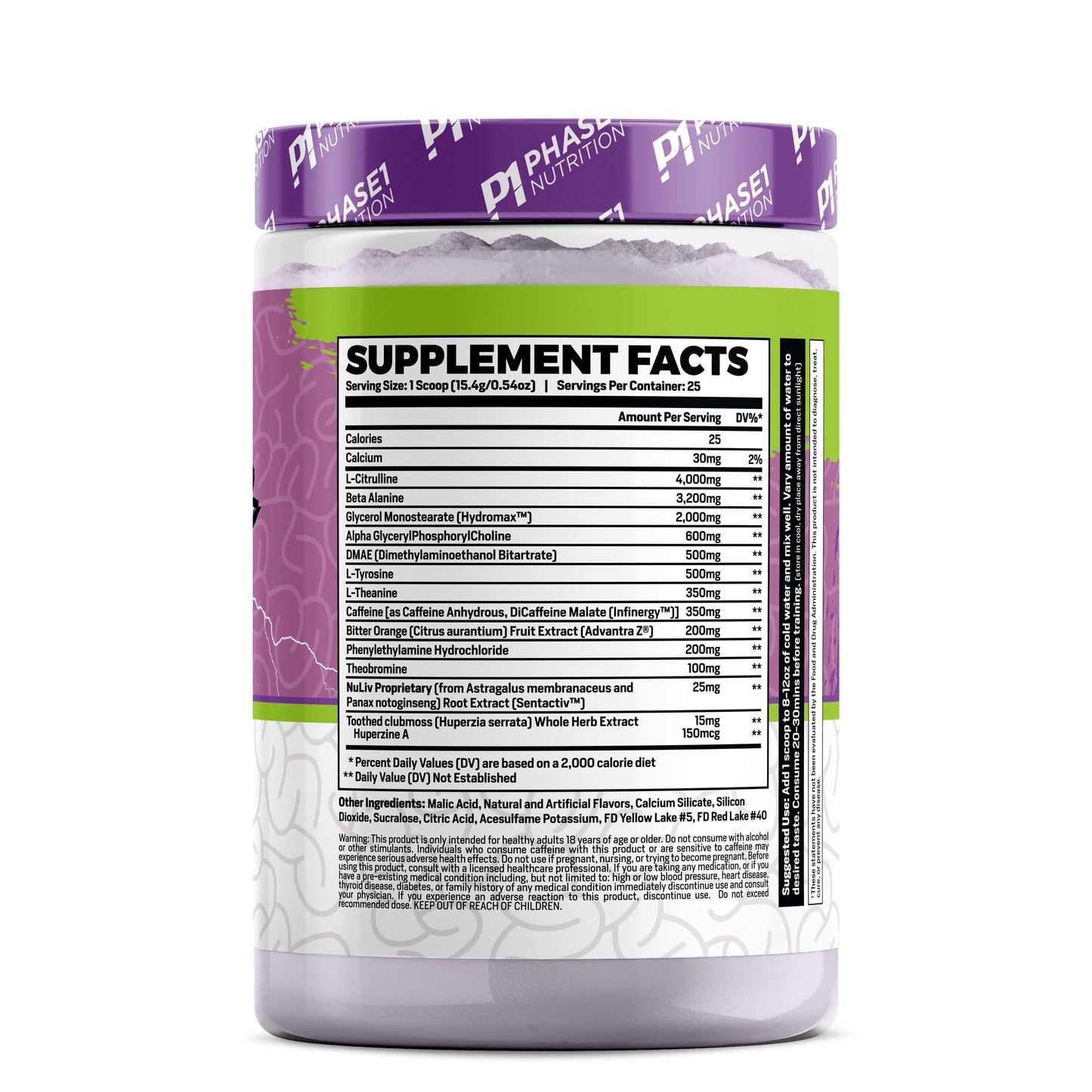 BrainBlitz MindCandy supplement facts label