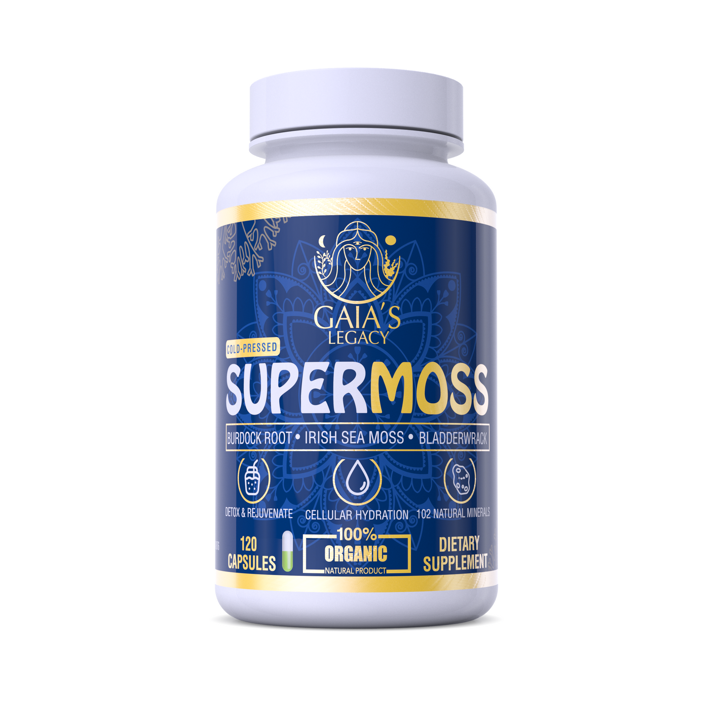 SUPERMOSS Organic Seamoss Blend 60 Servings - 120 Caps