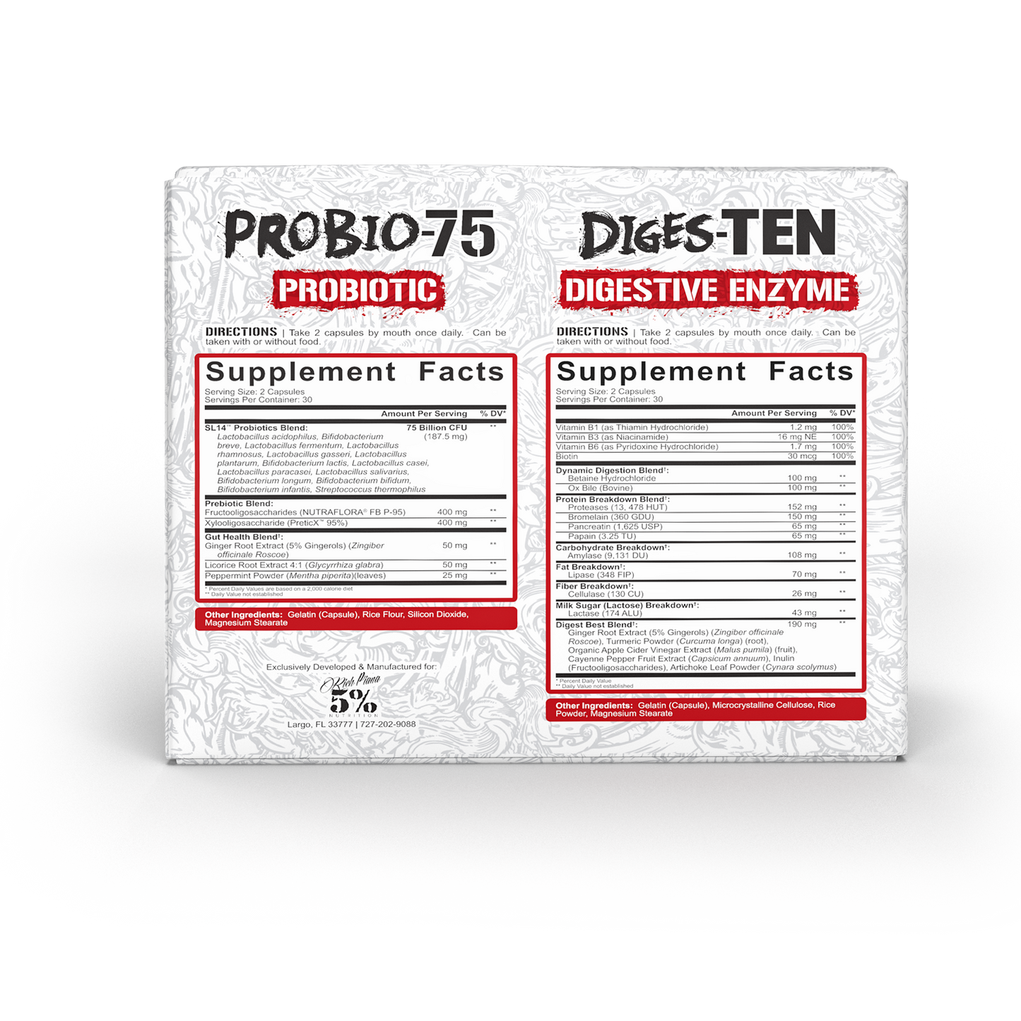 Rich Piana Digestive Defender Pack (Digestive Enzyme - Probiotic)