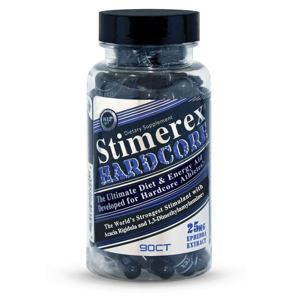 Stimerex Hardcore diet supplement bottle.
