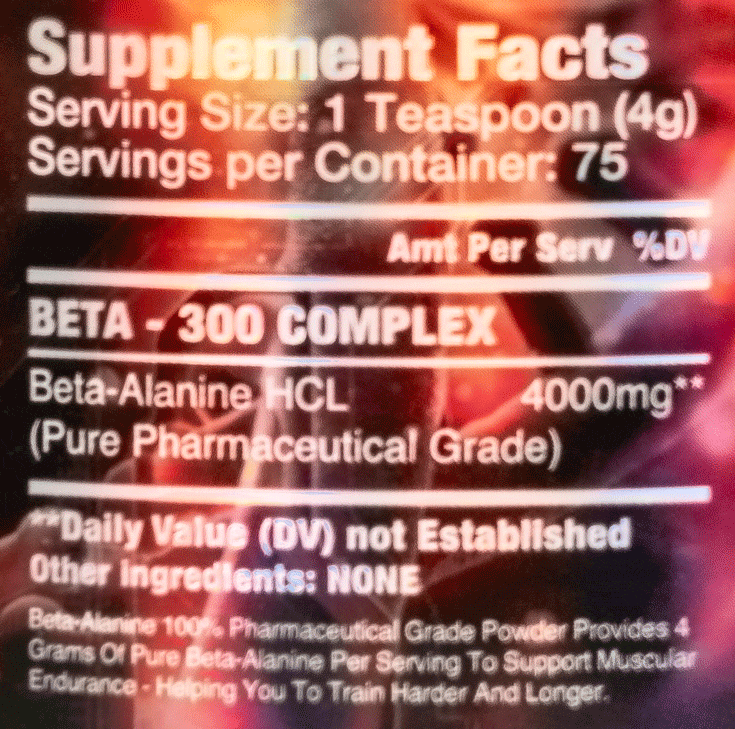 Beta 300 Suppfacts