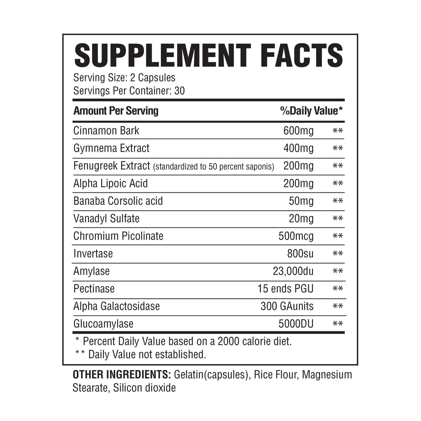 Supplement Facts label for Humaslin Condemned Labz.