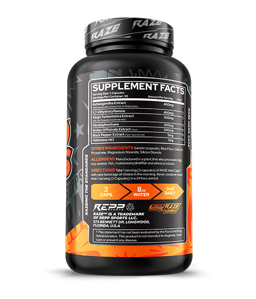 RAZE Hard Caps Supplement Facts