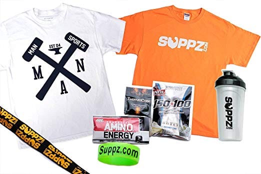 Suppz shirts, shaker, & supplements