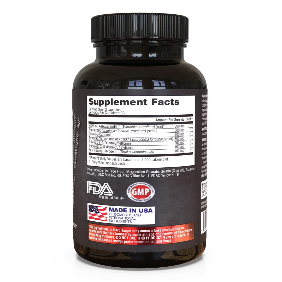 Supplement facts bottle label