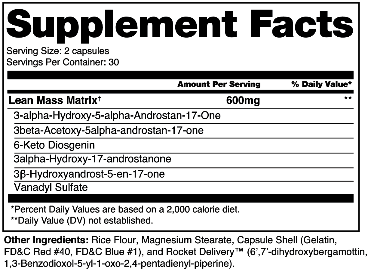 Lean Mass Matrix ingredients & details.