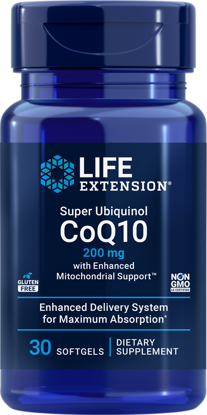 Life Extension Super Ubiquinol CoQ10 with Enhanced Mitochondrial Support 200mg 30softgels