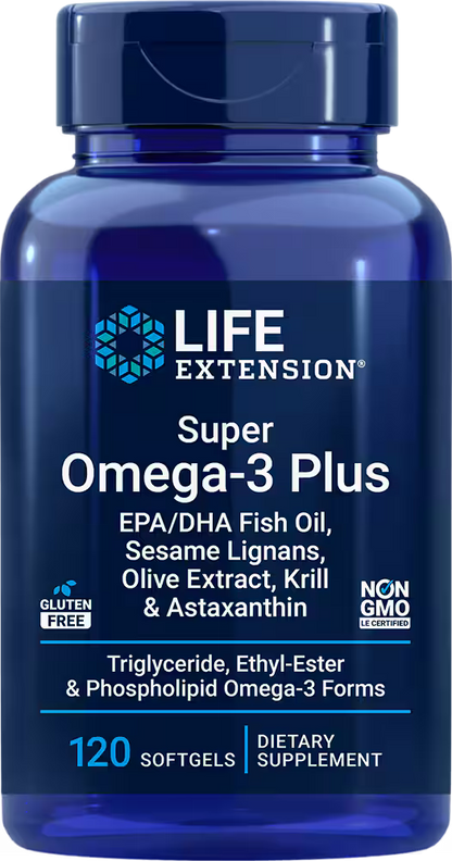 Life Extension Super Omega-3 Plus EPA/DHA Fish Oil, Sesame Lignans, Olive Extract, Krill & Astaxanthin
