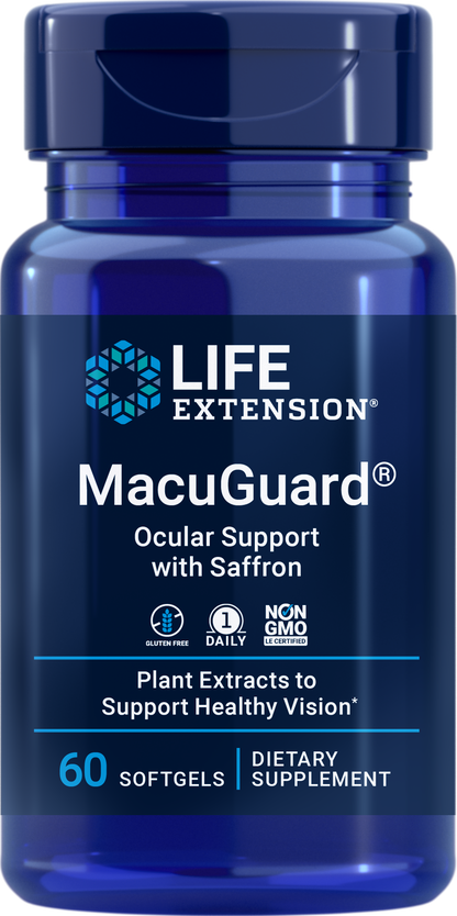 Life Extension MacuGuard Ocular Support with Saffron 60Softgels