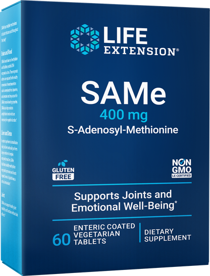 Life Extension SAMe 400mg (60 Enteric-Coated VTabs)