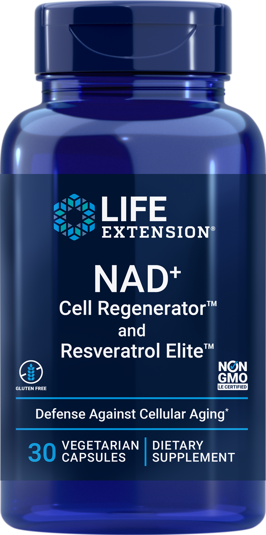 Life Extension NAD+ Cell Regenerator and Resveratrol Elite 30Vcaps